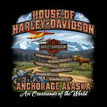 Load image into Gallery viewer, HOUSE OF HARLEY-DAVIDSON CUSTOM CROSSROAD LONG-SLEEVE T-SHIRT IN BLACK