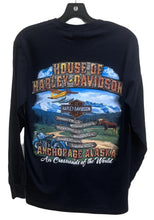Load image into Gallery viewer, HOUSE OF HARLEY-DAVIDSON CUSTOM CROSSROAD LONG-SLEEVE T-SHIRT IN BLACK
