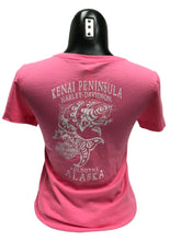 Load image into Gallery viewer, *SALE* KENAI PENINSULA HARLEY-DAVIDSON SAFETY PINK WOMEN'S V-NECK T-SHIRT