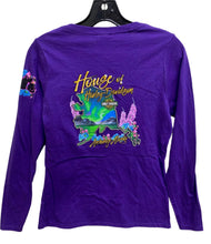 Load image into Gallery viewer, HOUSE OF HARLEY-DAVIDSON WOMEN'S CUSTOM PURPLE LONG-SLEEVE V-NECK T-SHIRT