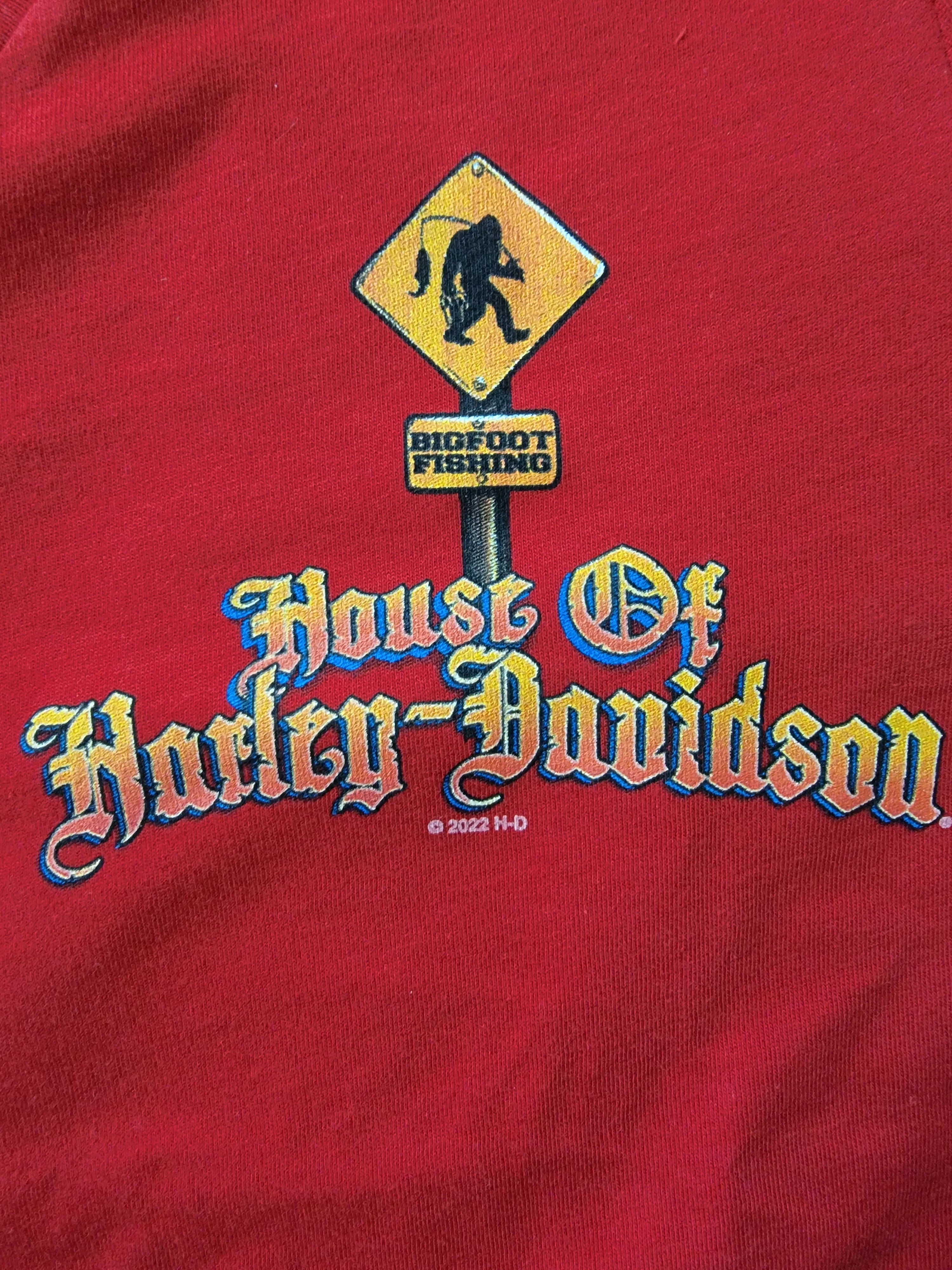 HOUSE OF HARLEYDAVIDSON WOMEN'S RED YETI SHORT SLEEVED TSHIRT Harley