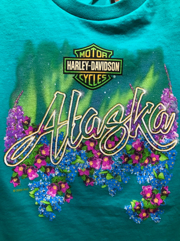 HOUSE OF HARLEYDAVIDSON LADIES CUSTOM TEAL TSHIRT Harley Alaska
