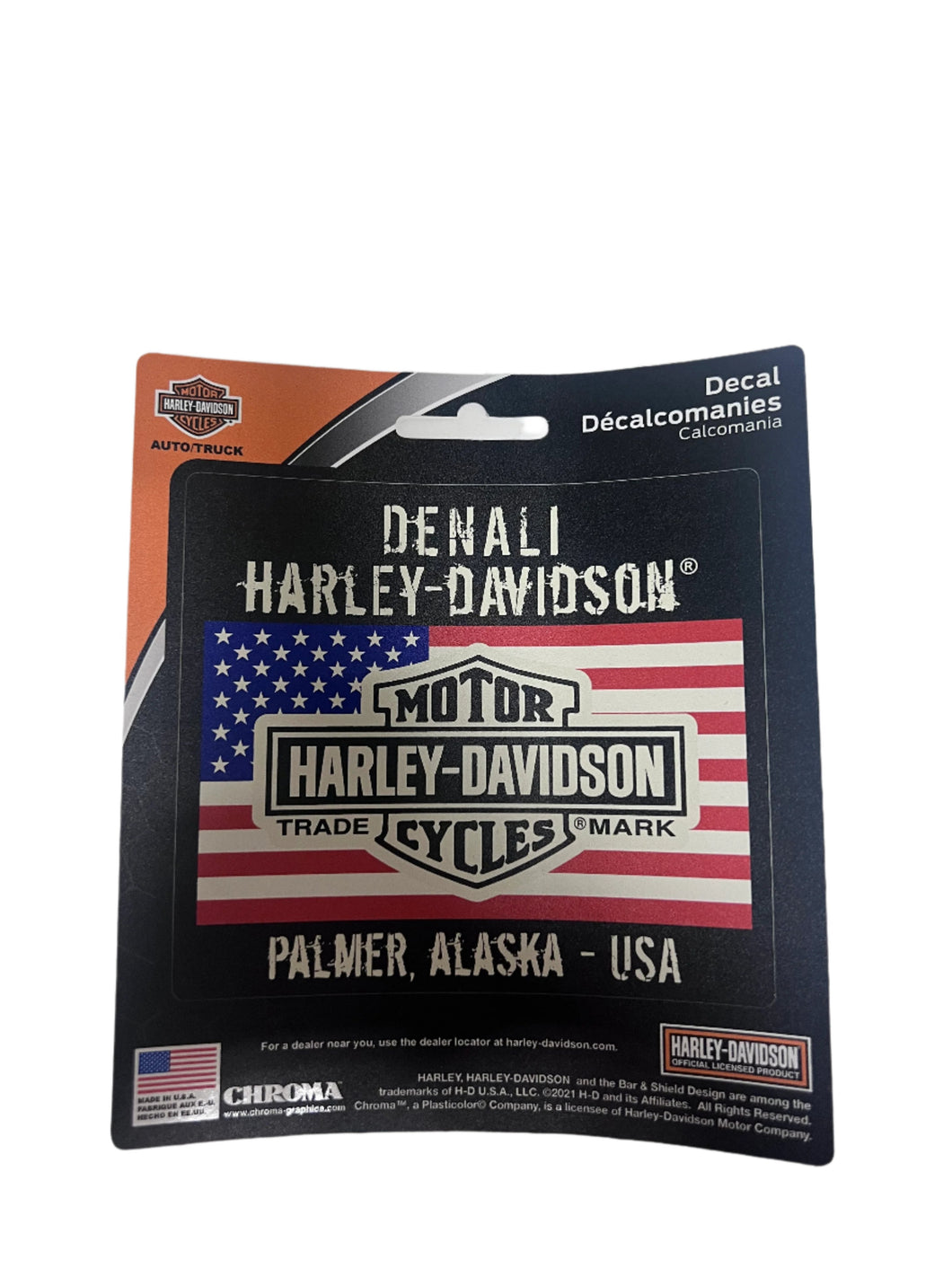 DENALI HARLEY-DAVIDSON DECAL BAR AND SHEILD USA FLAG