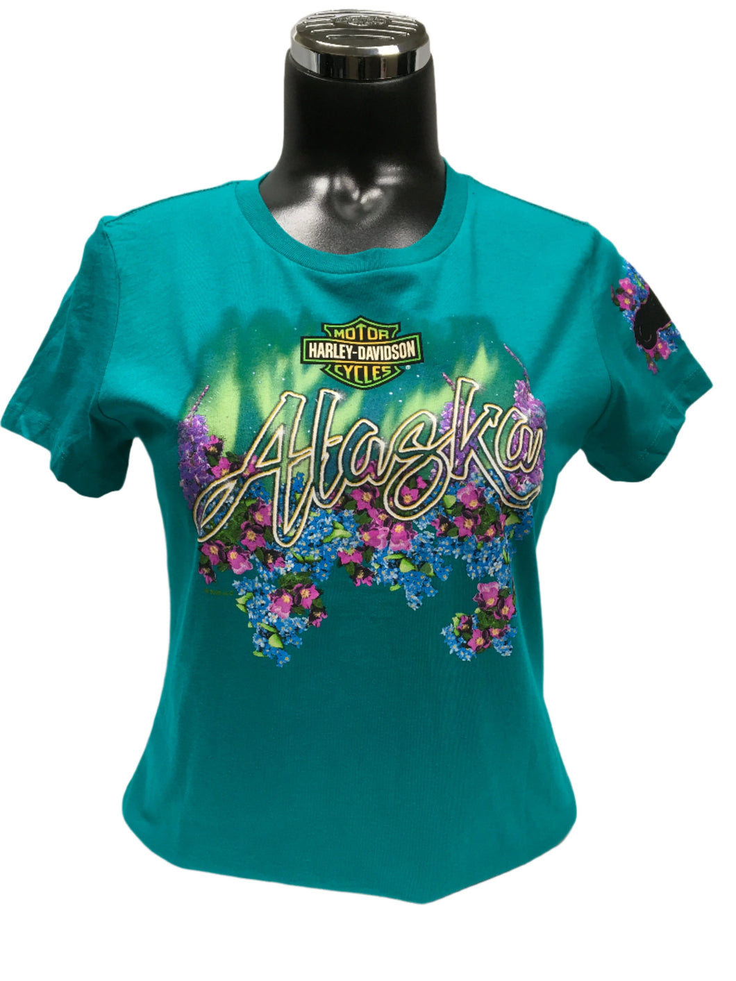 HOUSE OF HARLEY-DAVIDSON LADIES CUSTOM TEAL T-SHIRT