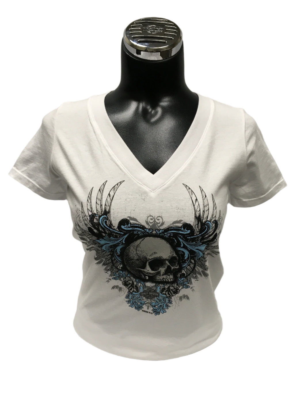 DENALI HARLEY-DAVIDSON WHITE SKULL FLIGHT WOMANS T-SHIRT