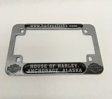 Load image into Gallery viewer, HOUSE OF HARLEY MOTORCYCLE LICENSE PLATE FRAME
