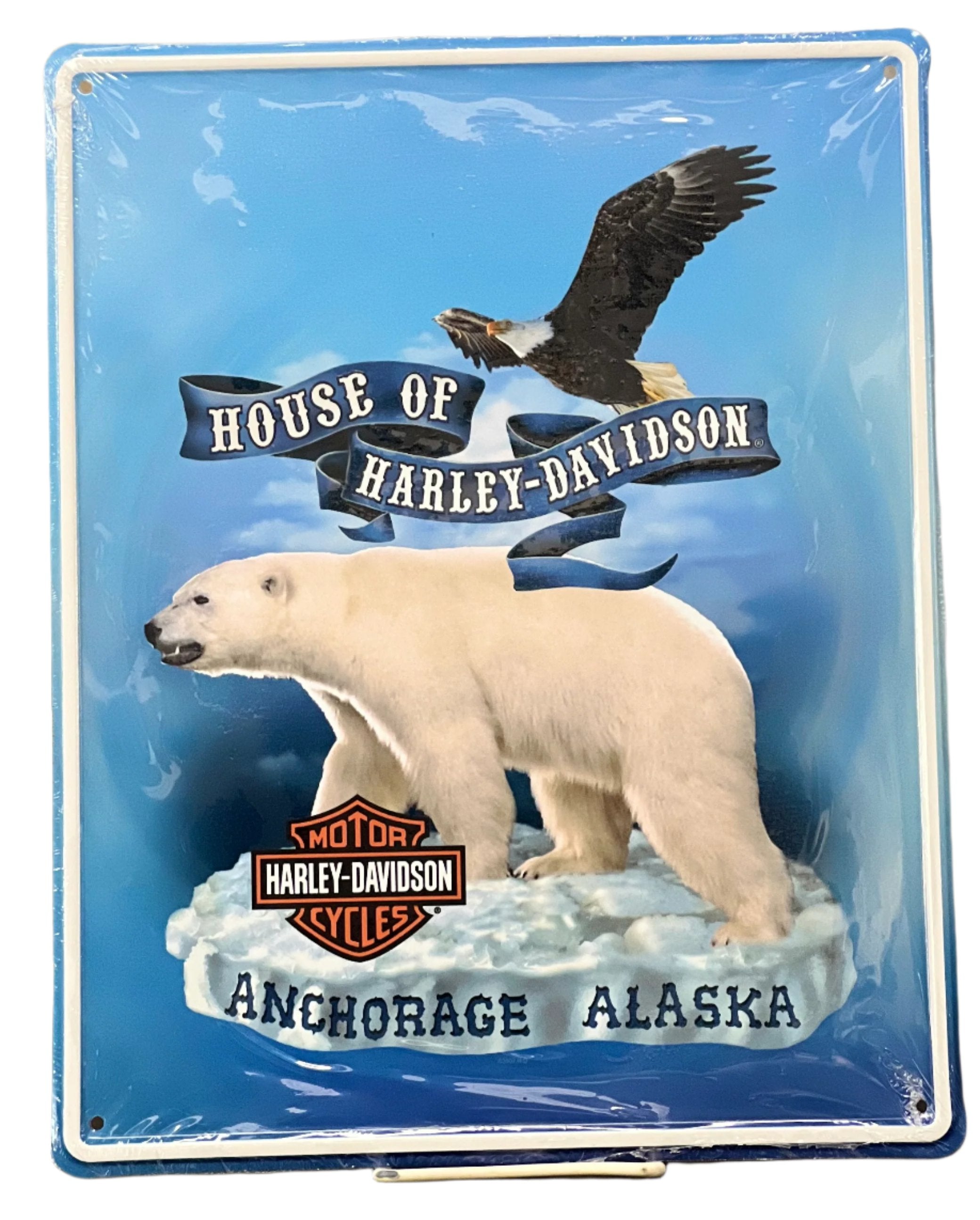 House Of Harleydavidson Tin Sign *NEW* Harley Alaska