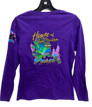 Load image into Gallery viewer, HOUSE OF HARLEY-DAVIDSON LADIES CUSTOM PURPLE LONG SLEEVE T-SHIRT
