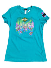 Load image into Gallery viewer, HOUSE OF HARLEY-DAVIDSON LADIES CUSTOM TEAL T-SHIRT
